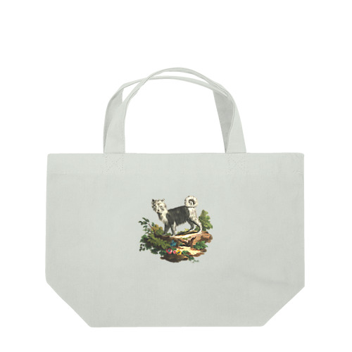 白と黒のモフモフ犬 Lunch Tote Bag
