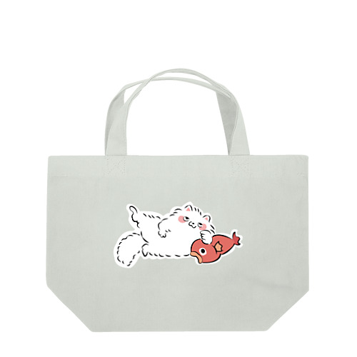 しろねこ（with 魚） Lunch Tote Bag