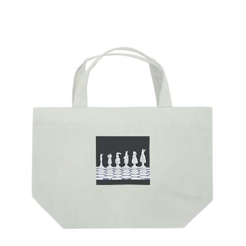 Rabbit Chess Ⅱ white Lunch Tote Bag
