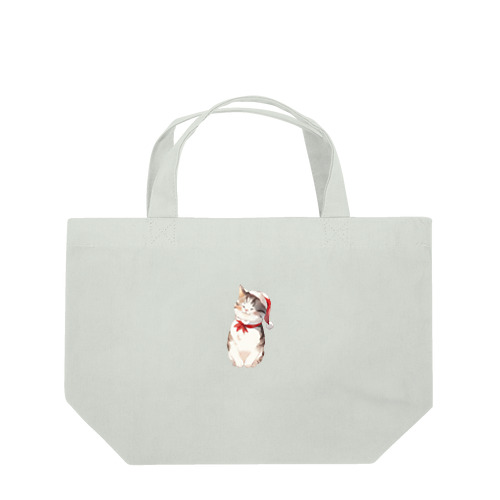 可愛い猫サンタが運ぶ幸せ Lunch Tote Bag