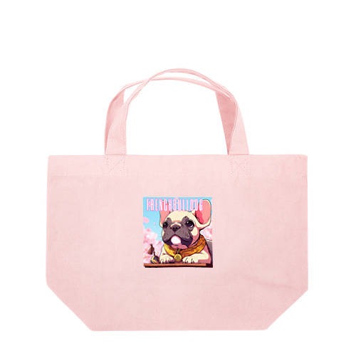 桜舞うFrench　bulldog Lunch Tote Bag