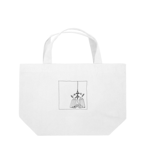 ドローイング0001 モノトーン Lunch Tote Bag