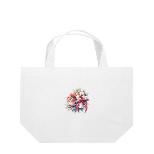 水彩画タッチの幸せな音色を奏でるクリスマスベル Lunch Tote Bag