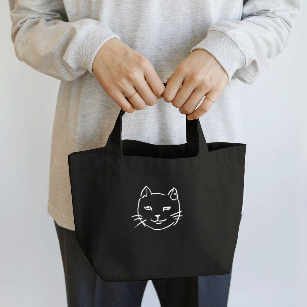 ネコトシアワセのニヒルな白猫  Lunch Tote Bag