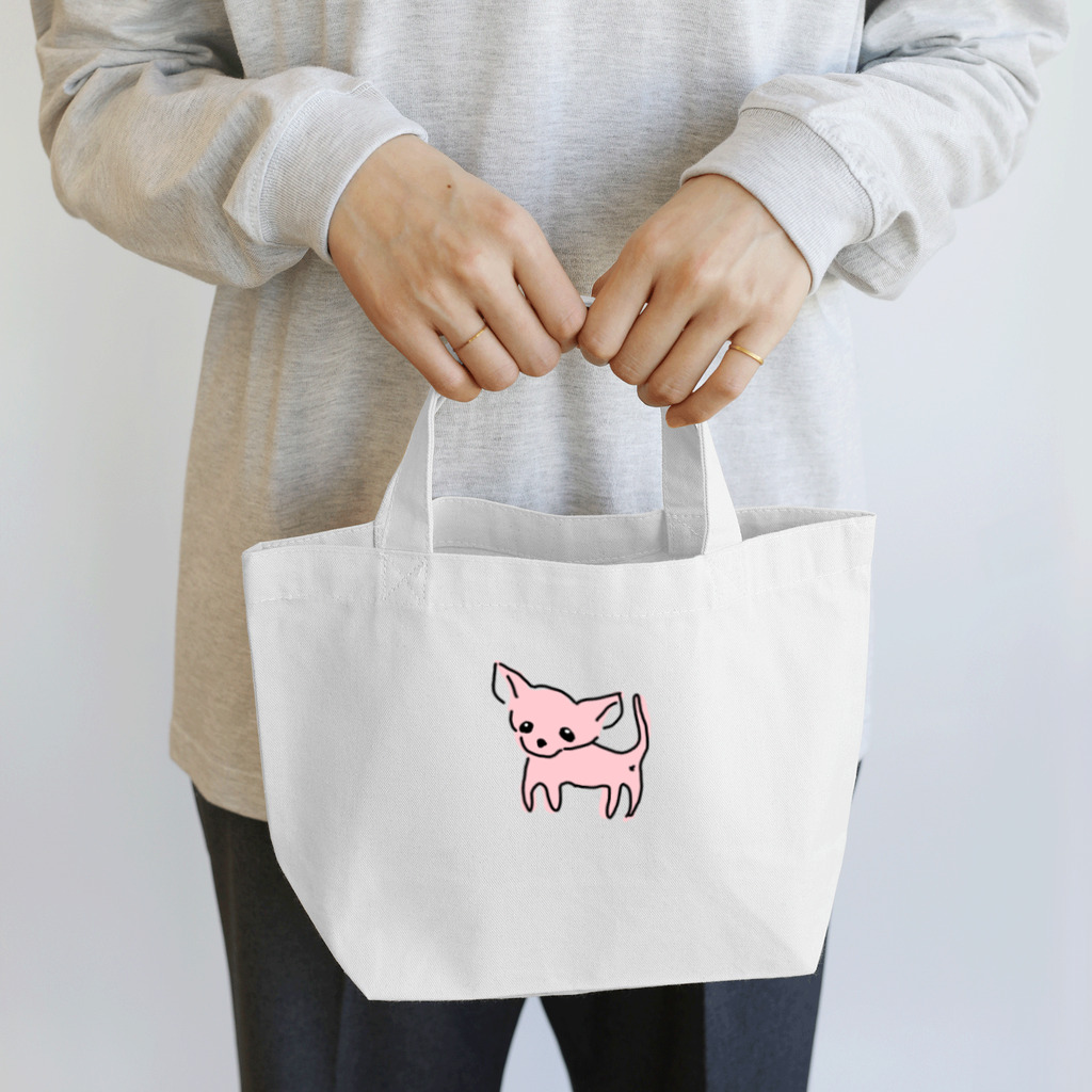 akane_art（茜音工房）のゆるチワワ（ピンク） Lunch Tote Bag