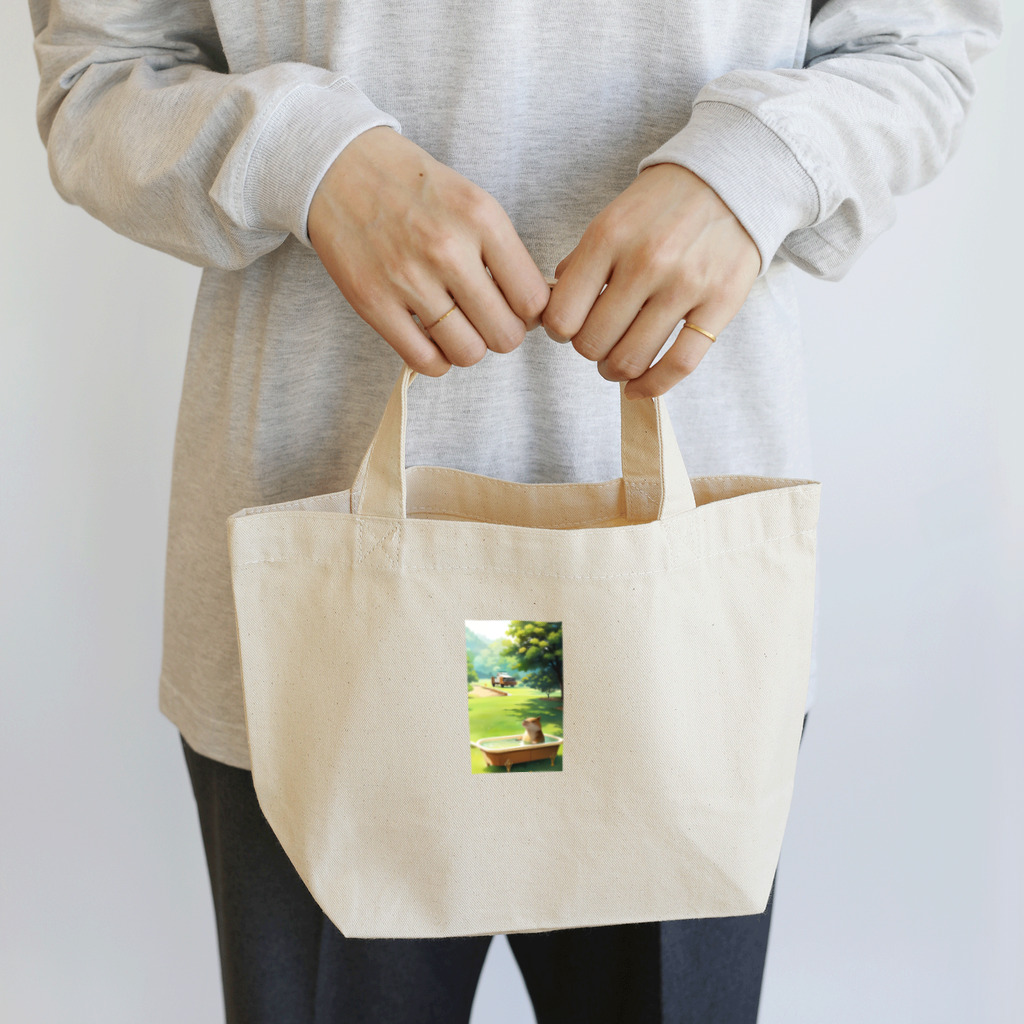 カピパーラ🐻ののほほんカピバ～ラくん Lunch Tote Bag