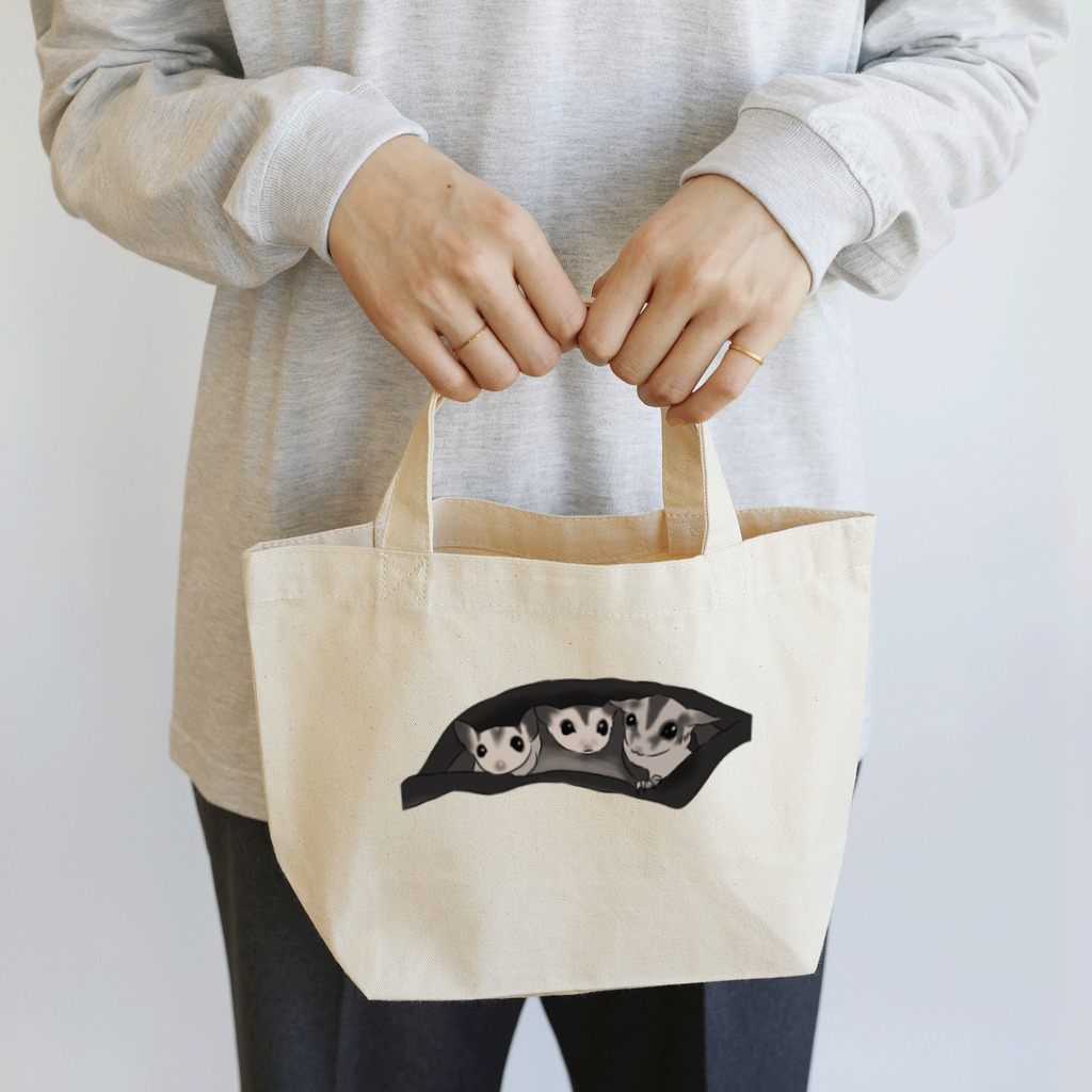 モモンガのしっぽのSugar gliders in a pocket! ver.2 Lunch Tote Bag