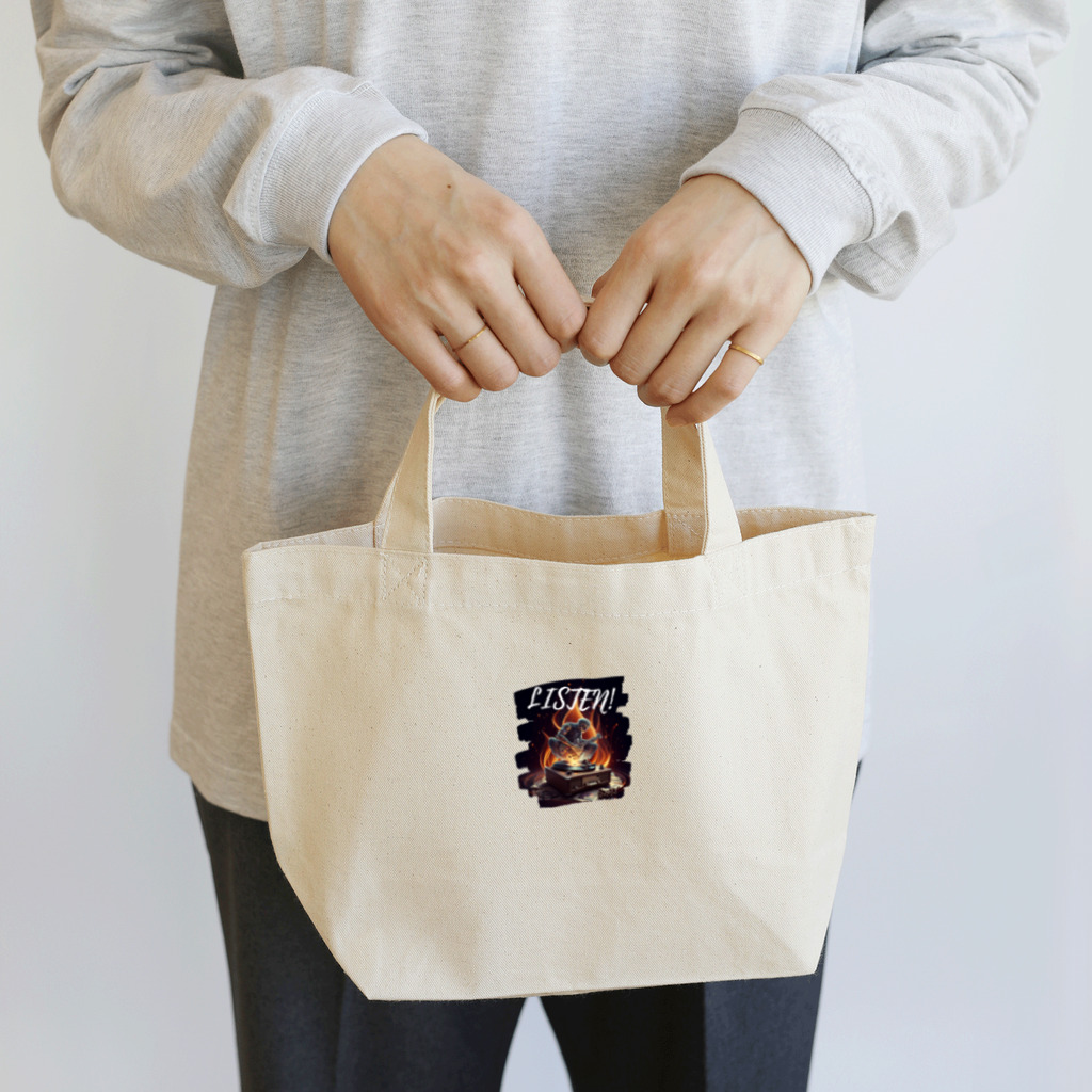 ロック堂のレコードプレイヤー Lunch Tote Bag