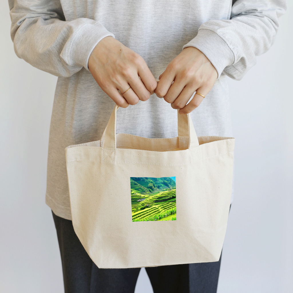 dolphineの日本の原風景　棚田 Lunch Tote Bag