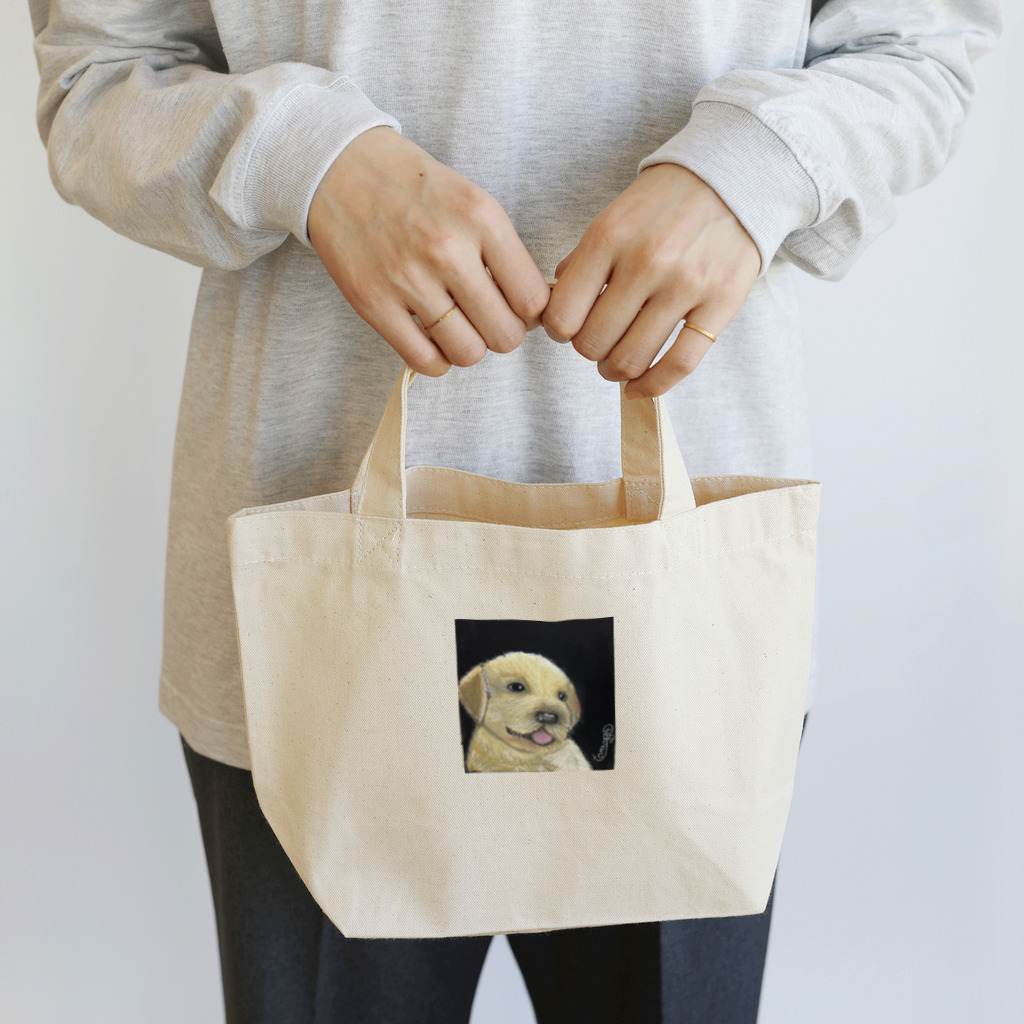 チョークアートグッズ😊のチョークアート　子犬🐶 ランチトートバッグ