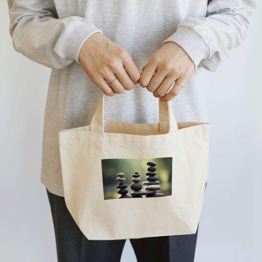 ゆったりまったり屋の石を積む Lunch Tote Bag