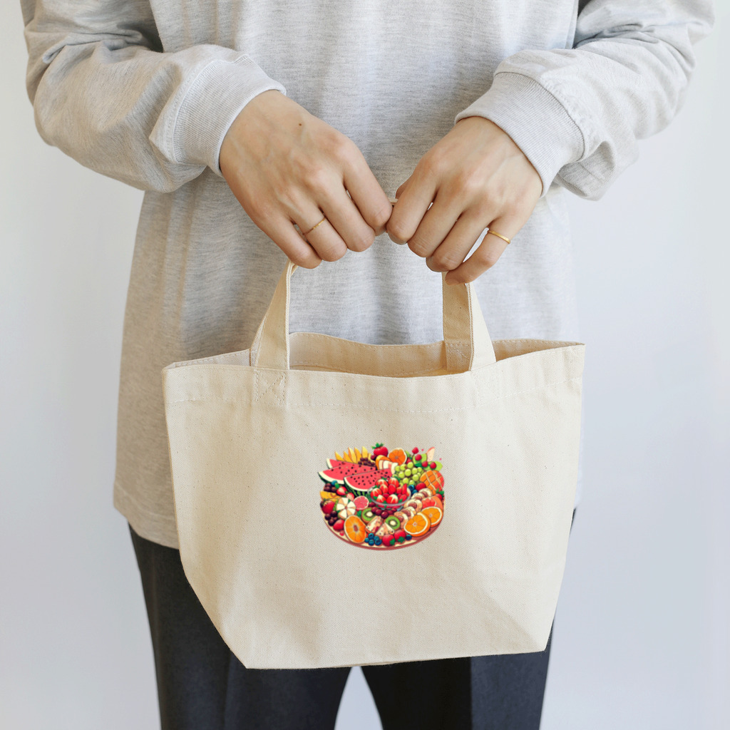 noiSutoaの異なる色と形の美しいフルーツがたっぷり詰まった盛り合わせ Lunch Tote Bag