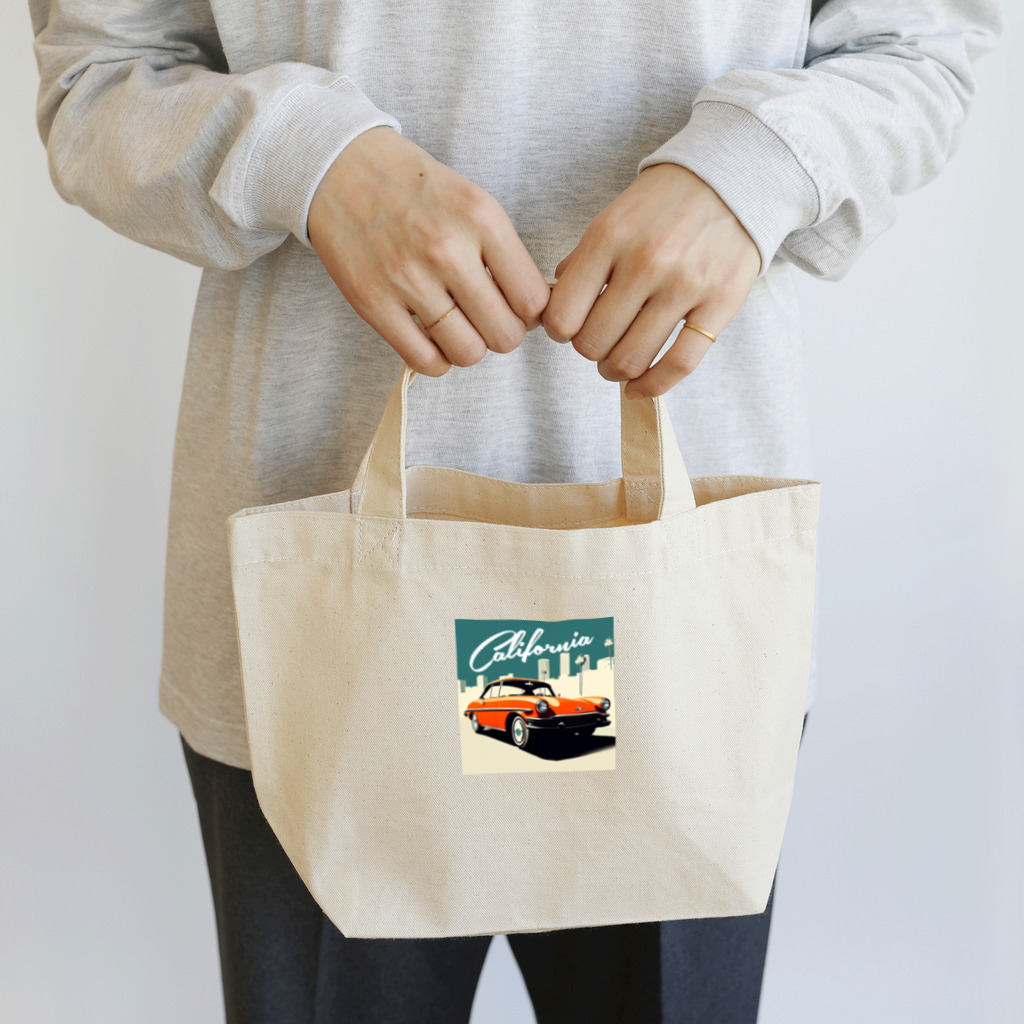 めそぽのカリフォルニアのオレンジの車 Lunch Tote Bag