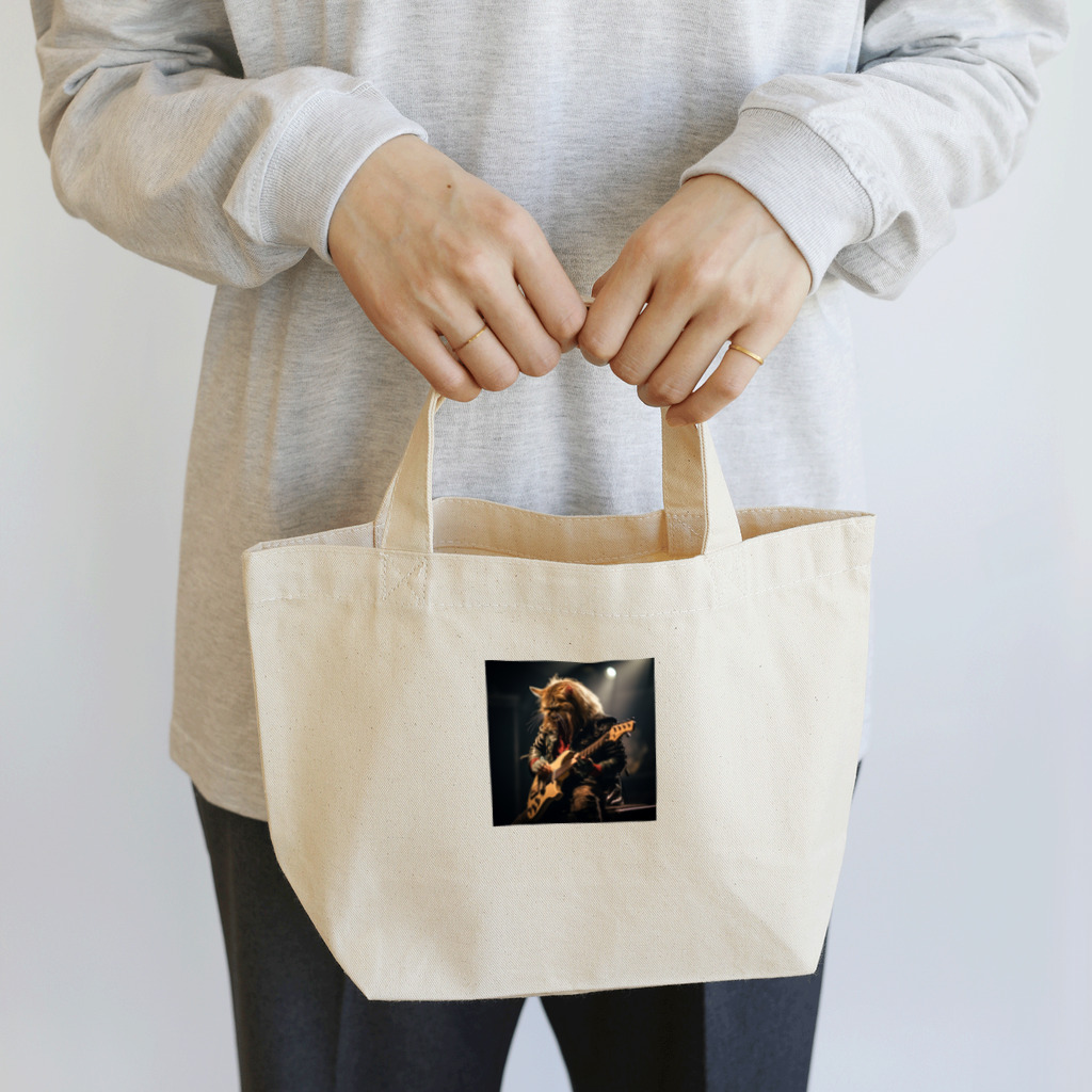 Gavi'sのRockなCat 猫ギターバージョン2 Lunch Tote Bag