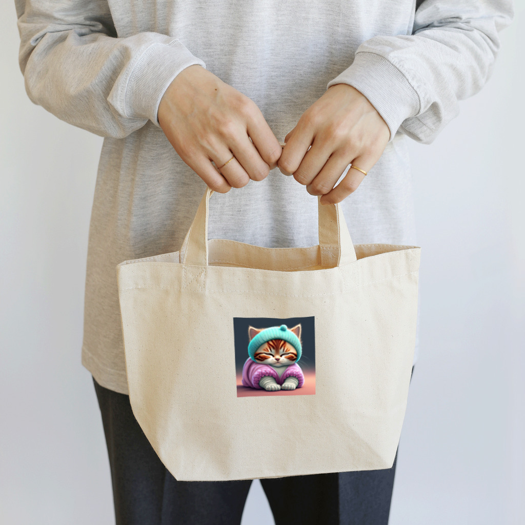 Happy Hub"（ハッピー・ハブ）のふうわか猫 Lunch Tote Bag