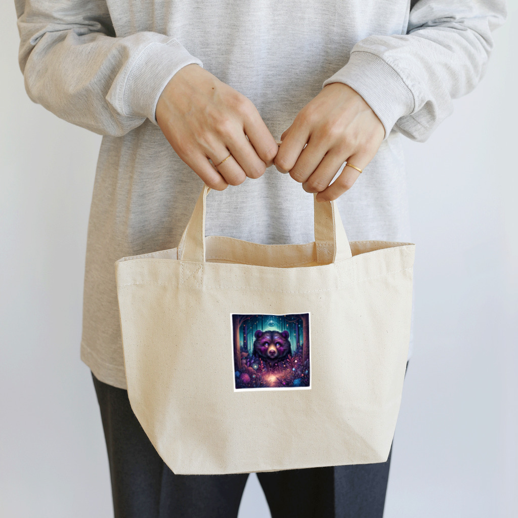 たんたん狸の不気味で可愛い森の不気味で可愛い熊001 Lunch Tote Bag