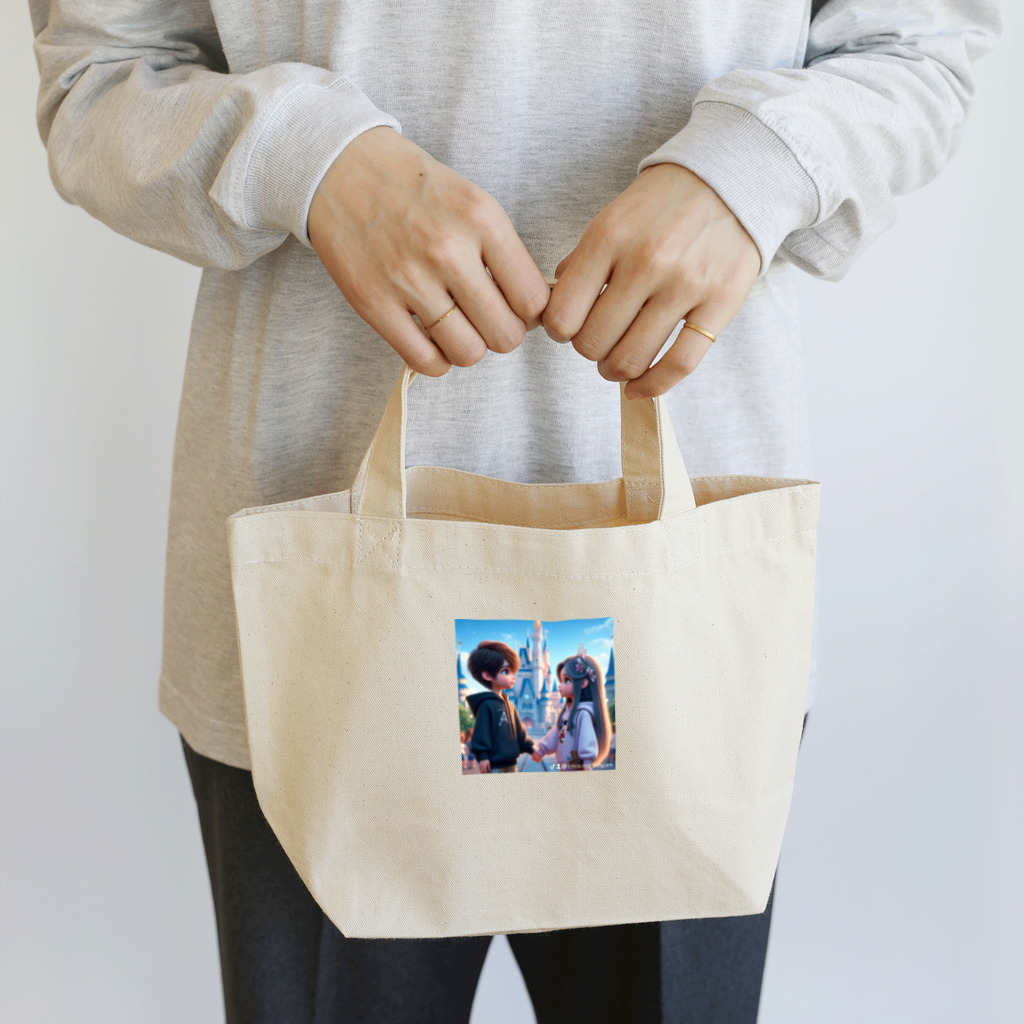ウエディング♡カップルグッズのPIXAR風カップル Lunch Tote Bag