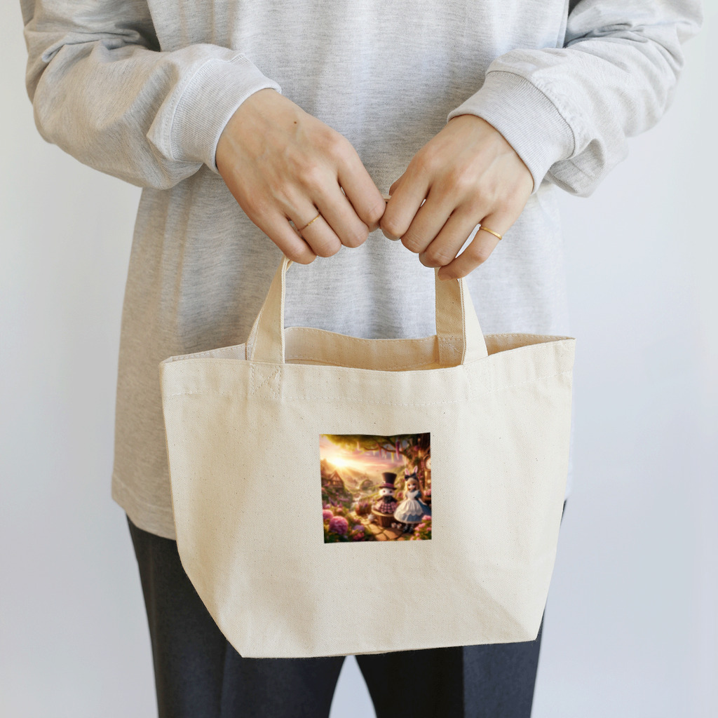 neYunの夕暮れの風景を彩る、可愛らしいアリス Lunch Tote Bag