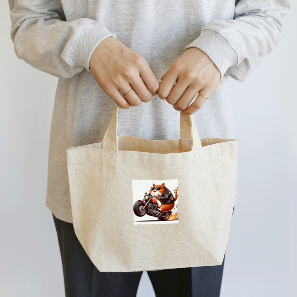 PURINPURINのバイク猫 Lunch Tote Bag