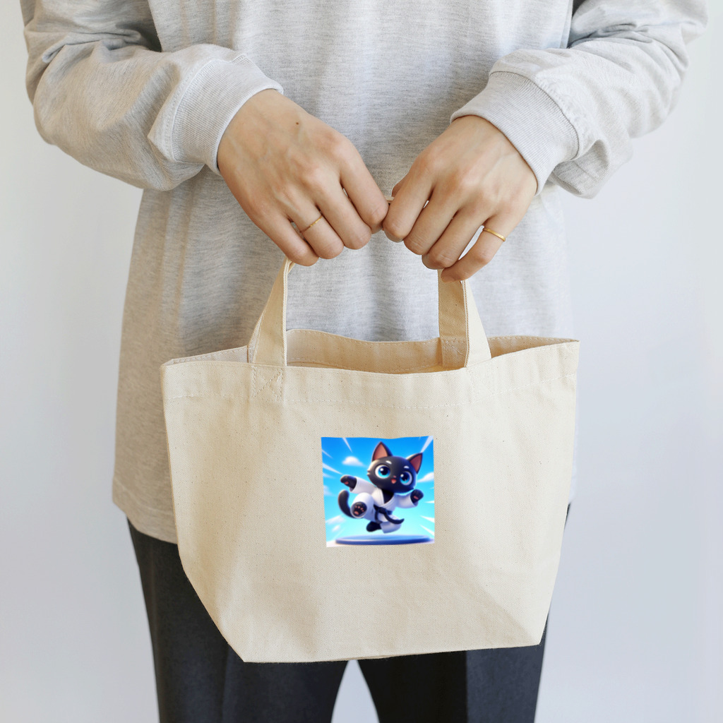 キュート＆クールのハイキック空手家クロネコ君 Lunch Tote Bag