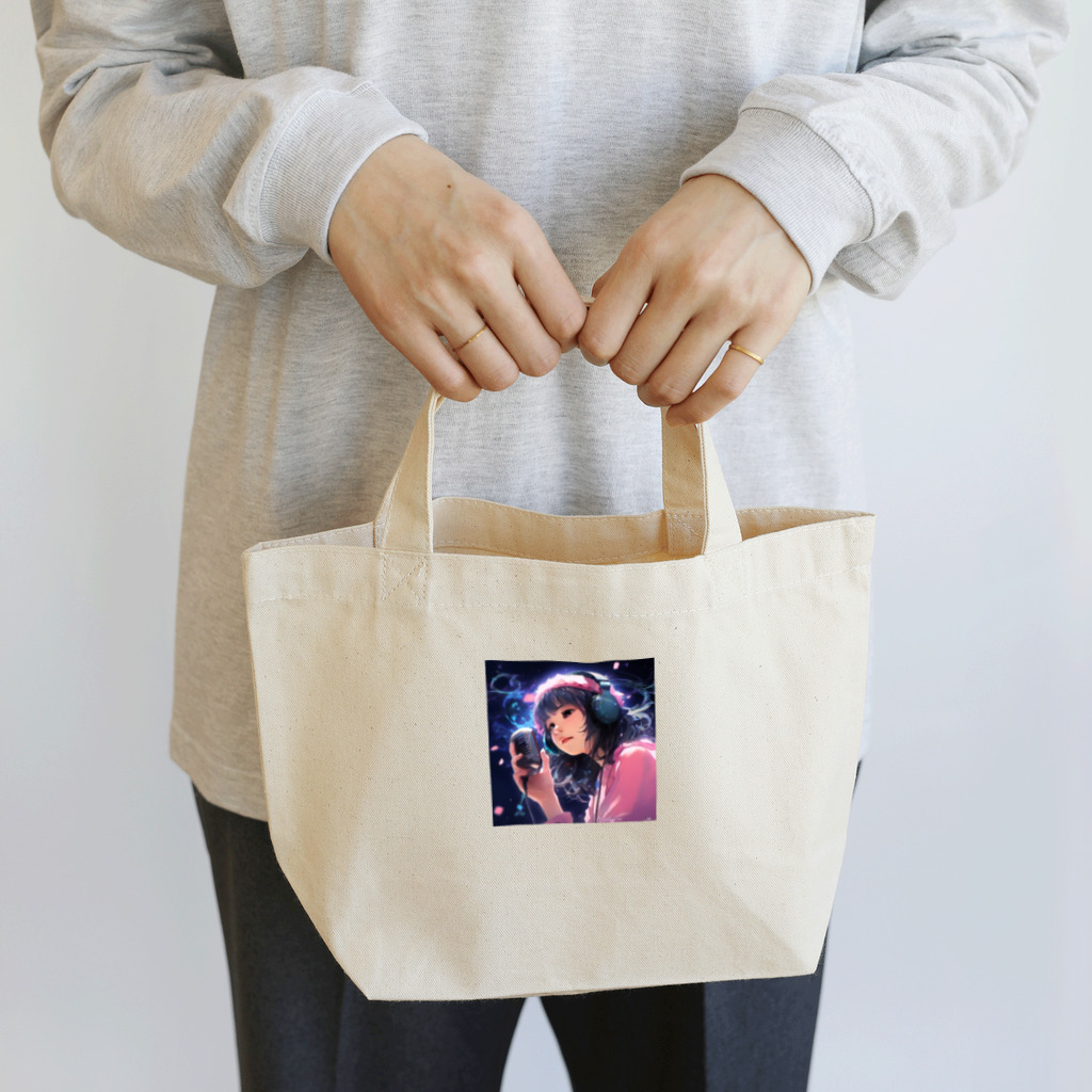 yielanggo007の音楽好き女の子 Lunch Tote Bag