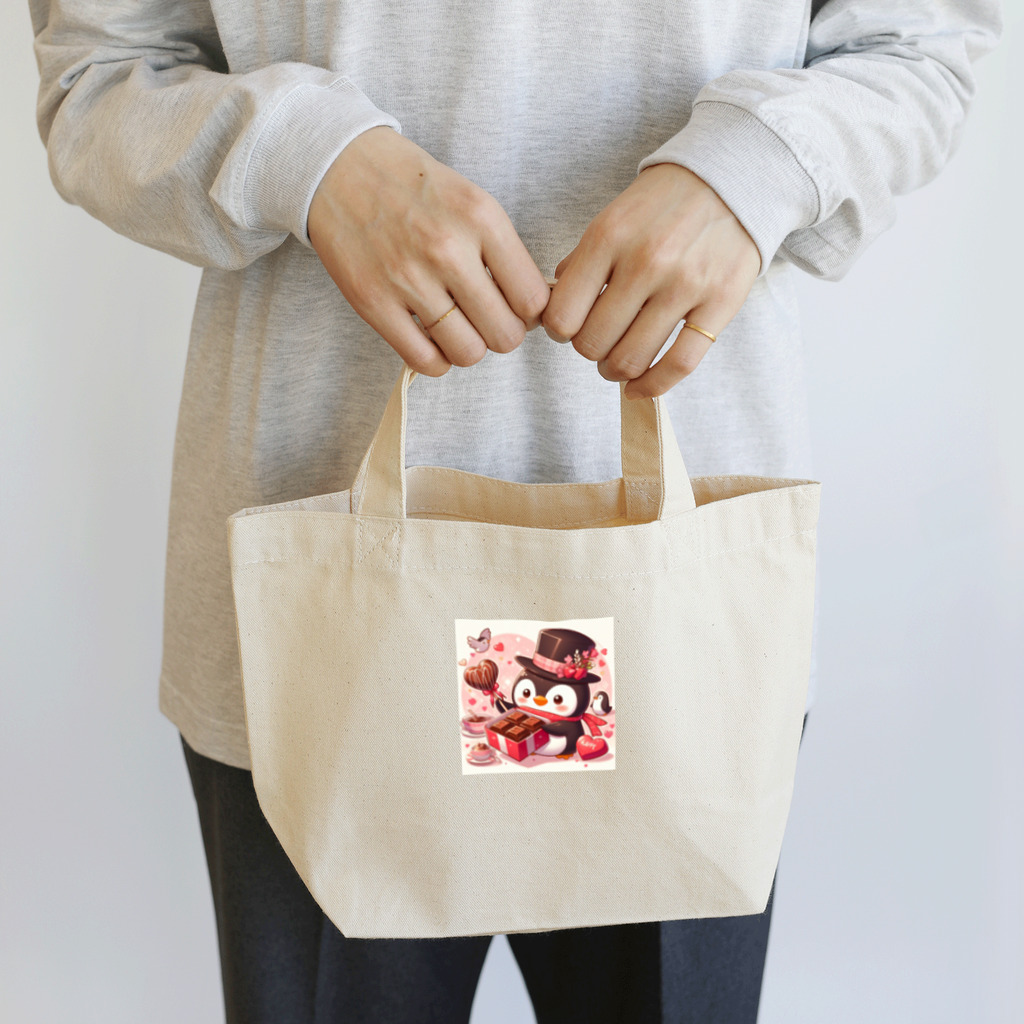 星パンダショップのチョコプレゼンツペンギン Lunch Tote Bag