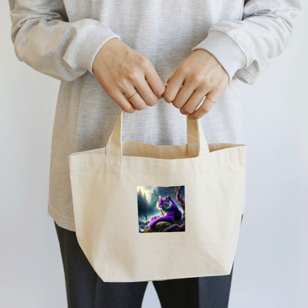Motidukiの 紫色なトラ Lunch Tote Bag