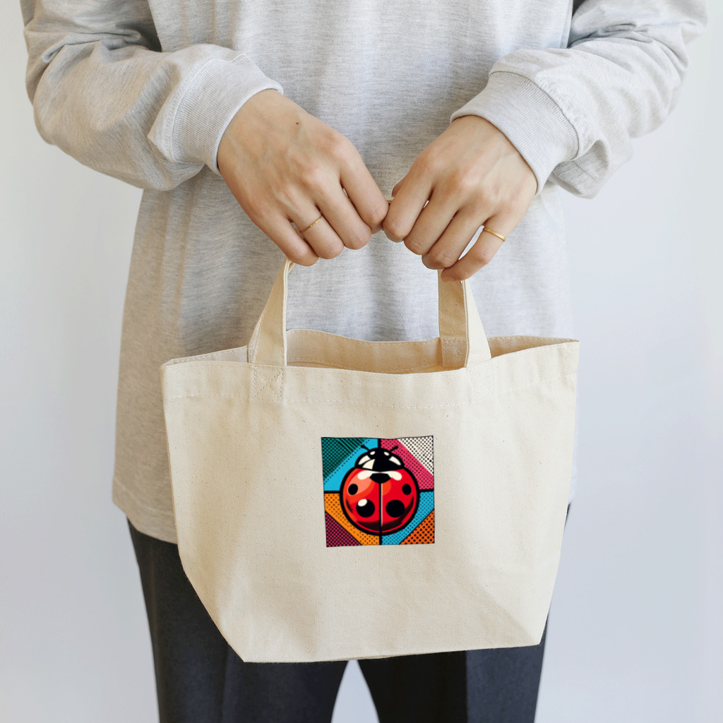 Mushikingのポップなテントウムシ Lunch Tote Bag