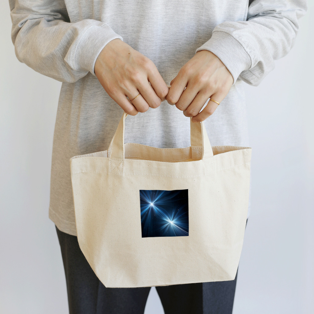 itacyoko(AIイラスト屋)の宇宙に輝く青い光 Lunch Tote Bag