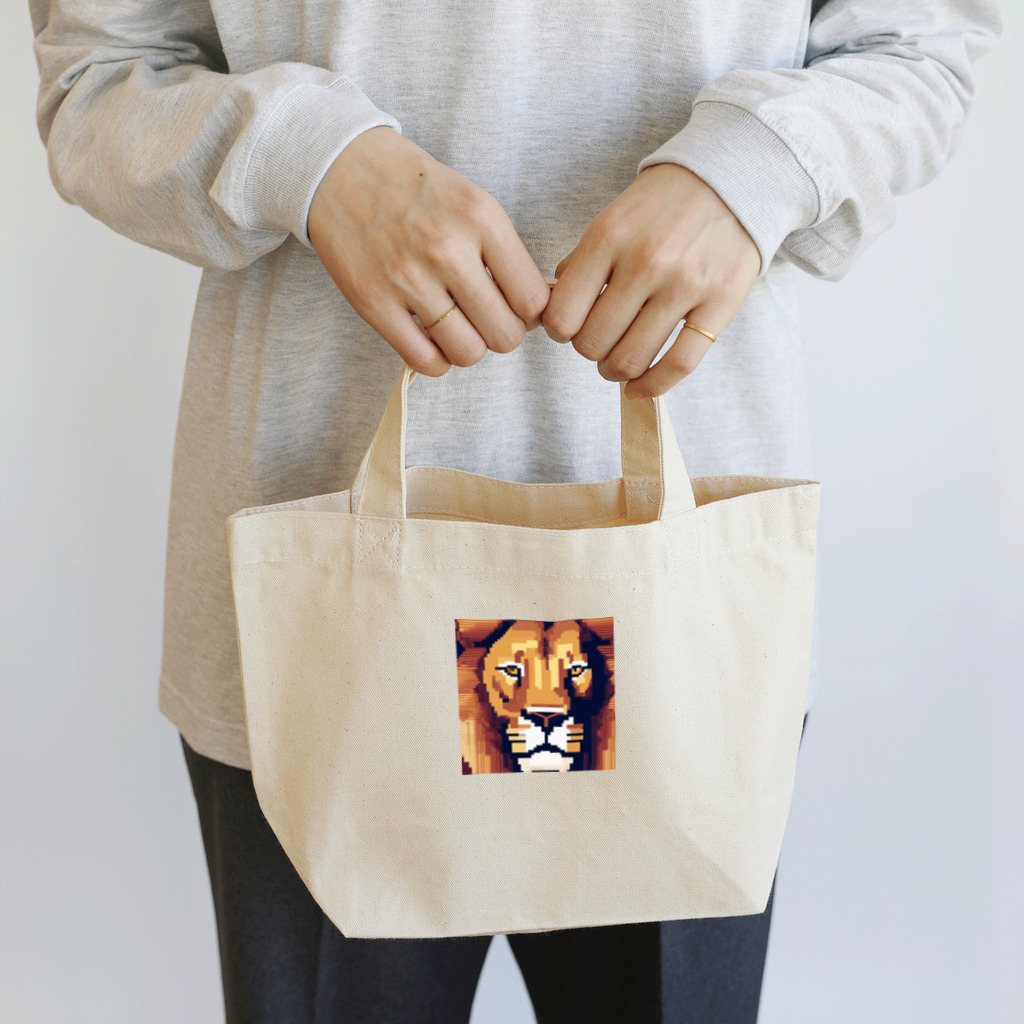 DJシャークのドット絵ライオン Lunch Tote Bag