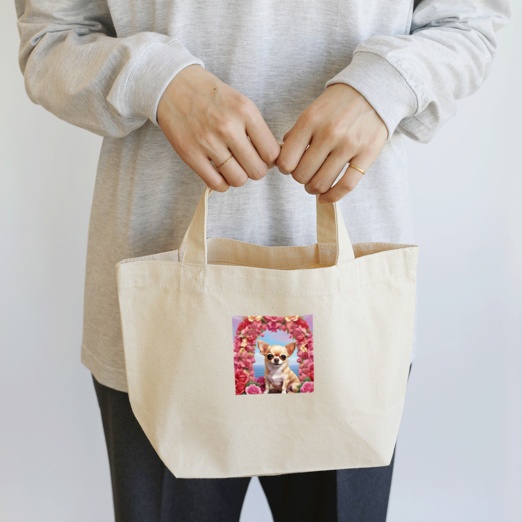 チワワ愛好家ショップの王室の秘密とチワワと薔薇 Lunch Tote Bag