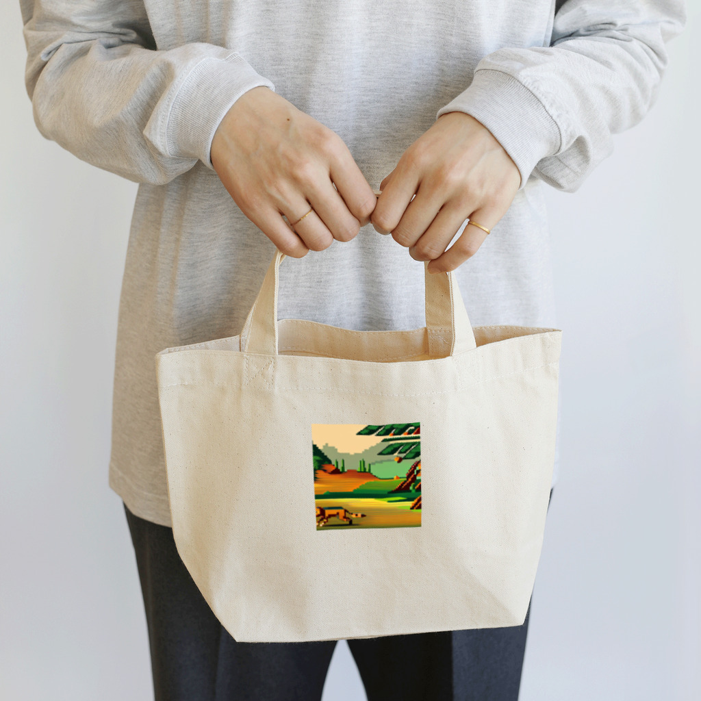 lallypipiのドット柄の世界「野生の王国」グッズ Lunch Tote Bag