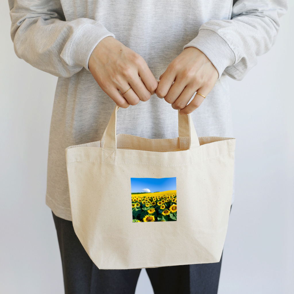 the blue seasonのヒマワリ畑 Lunch Tote Bag