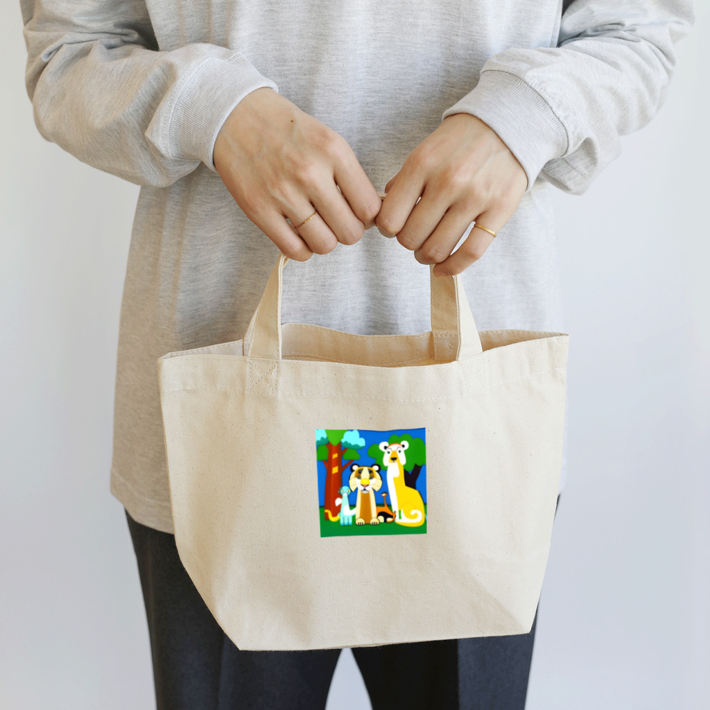 にゃんこショップのレインボーアニマル Lunch Tote Bag