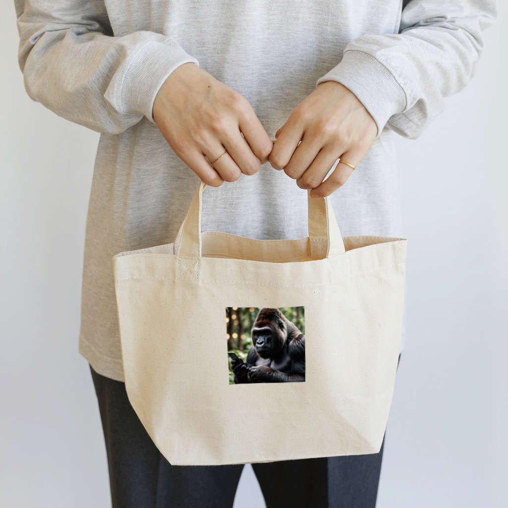 fumi_sportsの現代人すぎるゴリラ Lunch Tote Bag