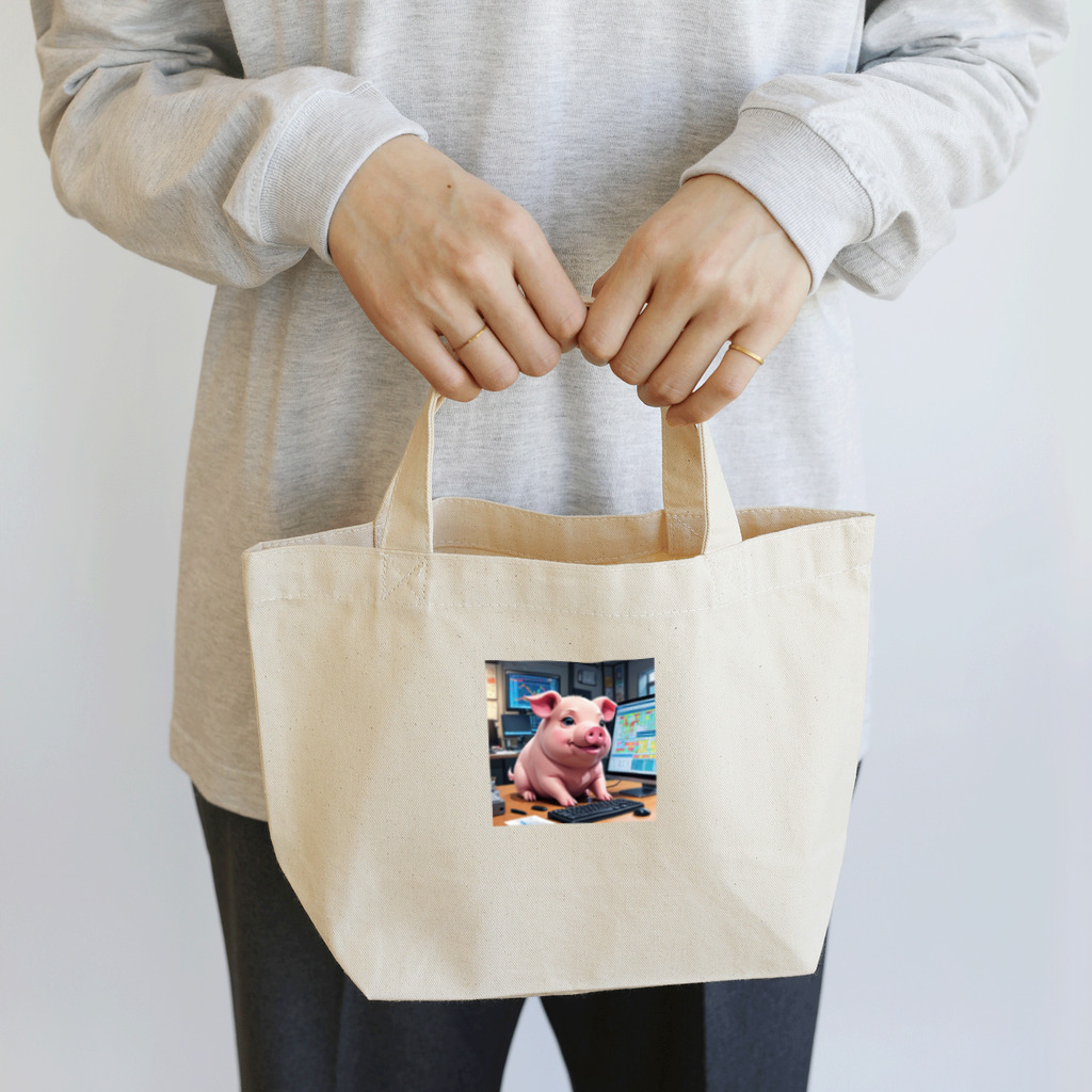 MTHの会社のもでるをするみにぶた構築売上予測 Lunch Tote Bag