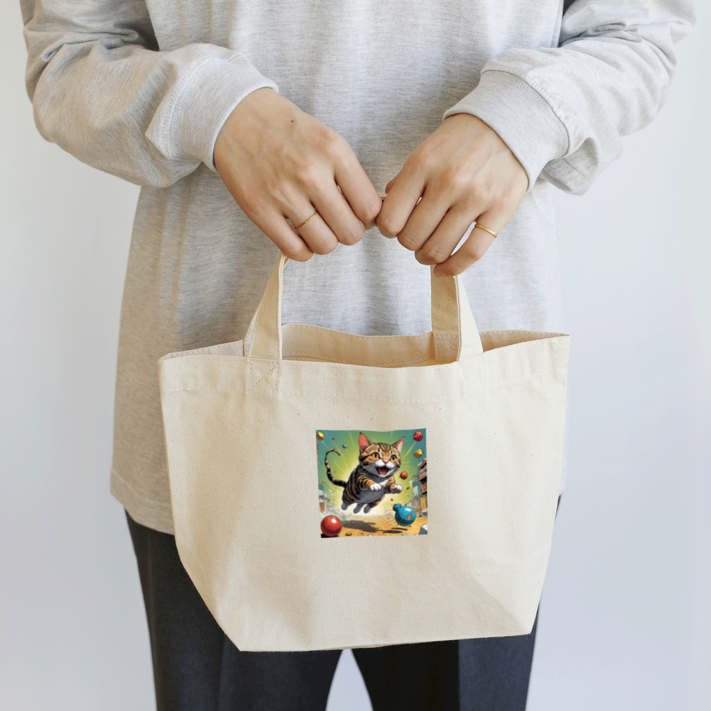 yuki_tukuruの駆け出す猫 Lunch Tote Bag