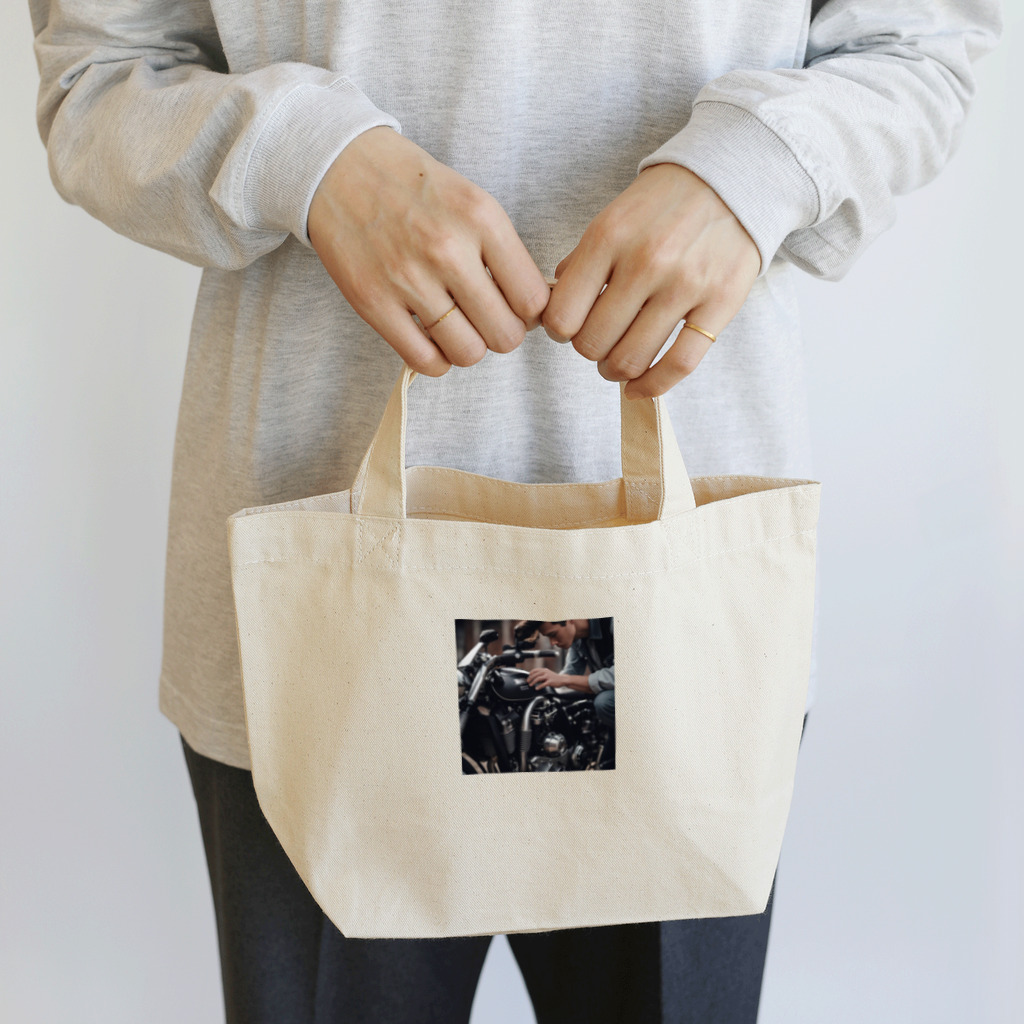 GROUND-WORKSのバイク整備 Lunch Tote Bag