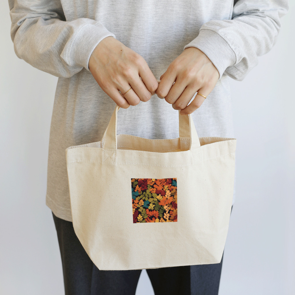 NATSUMAKITSUNEの北欧風　葉っぱデザイン　Scandinavian style leaf design Lunch Tote Bag