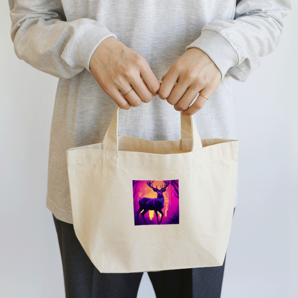 ZeroCreativeのネオンな鹿 Lunch Tote Bag
