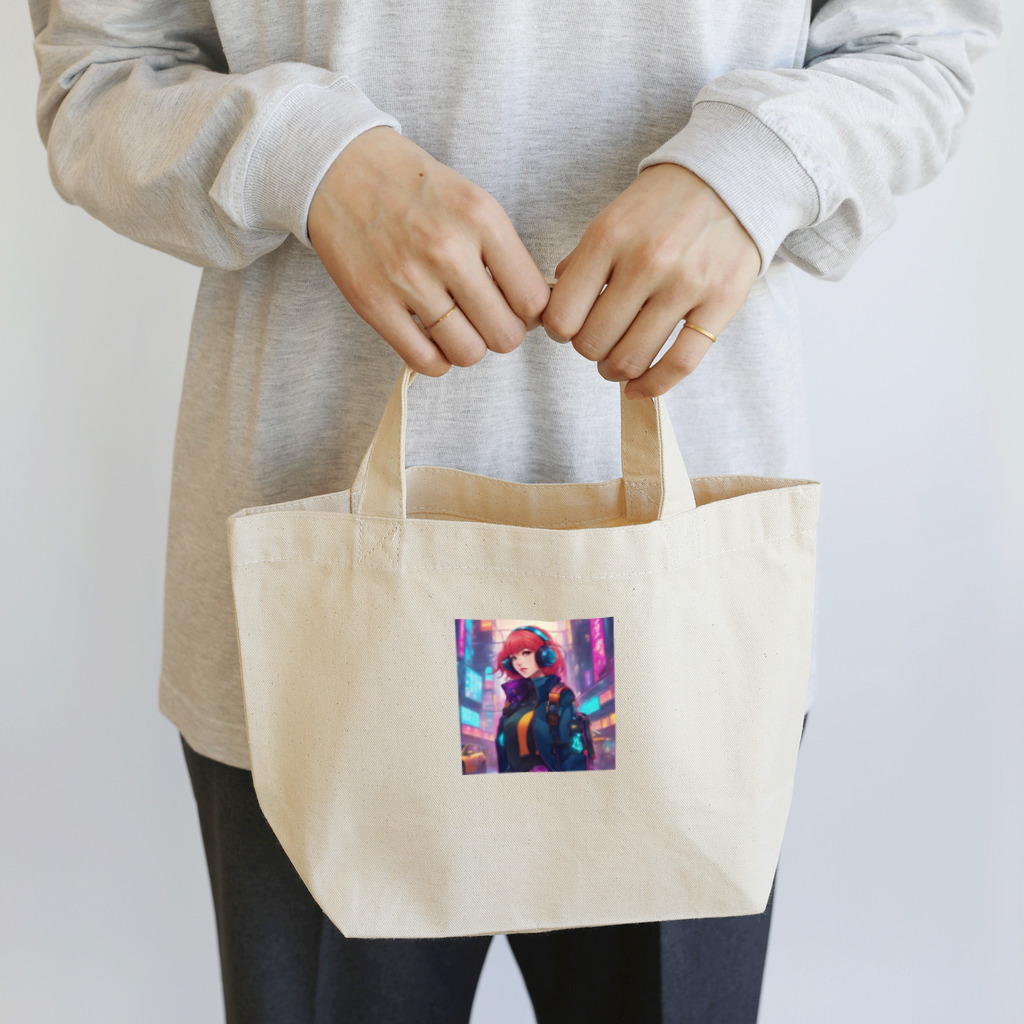 saka7914のサイバー女子 Lunch Tote Bag