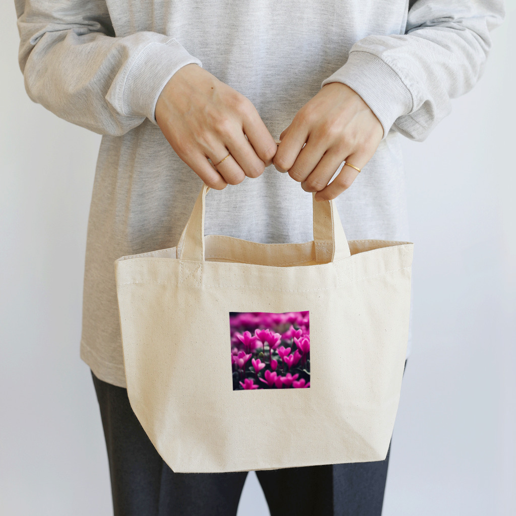 紅茶のシクラメン柄 Lunch Tote Bag