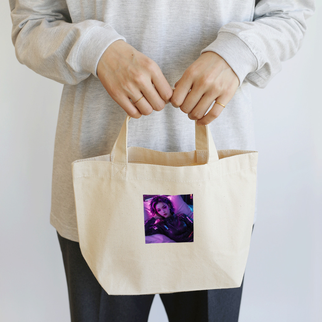 Cherry-oのネオンパンクなガール Lunch Tote Bag