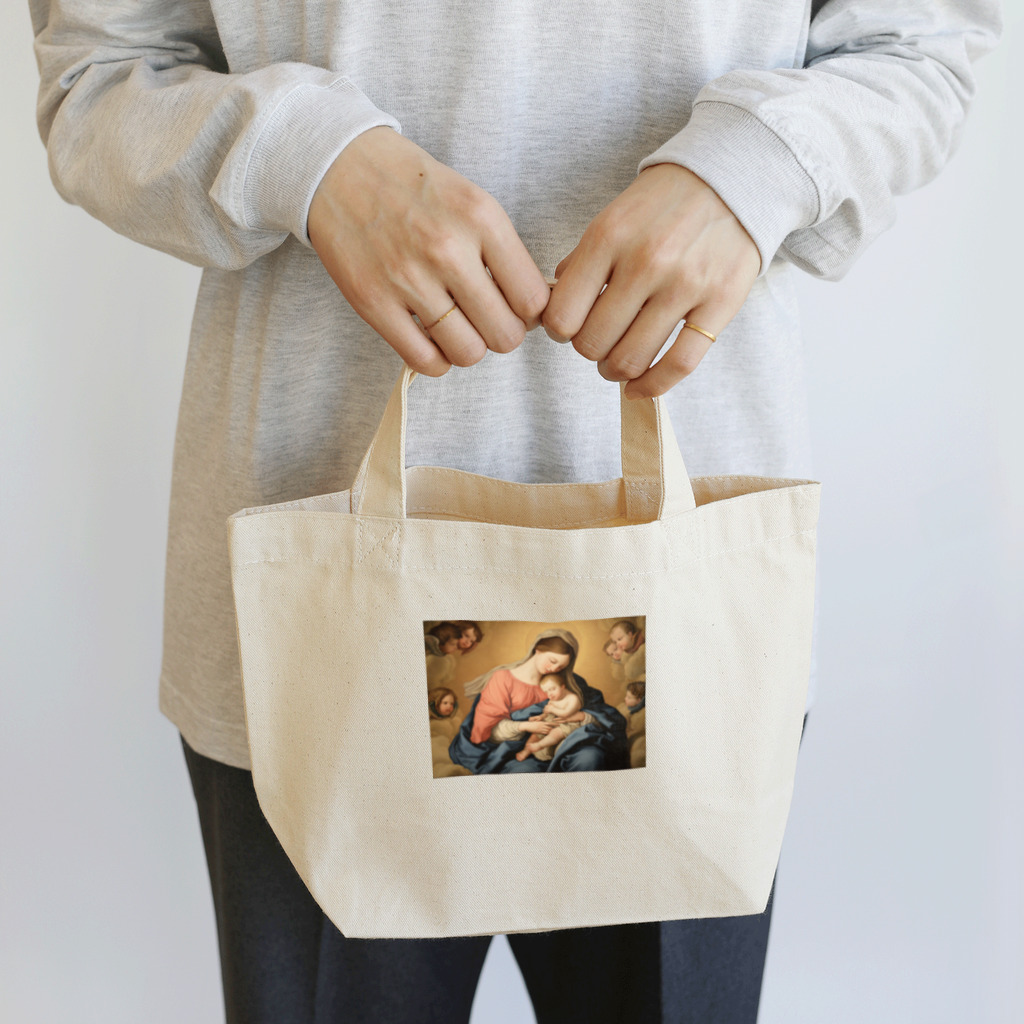 世界美術商店のマドンナと子供と天使たち / Madonna with Child and Angels Lunch Tote Bag