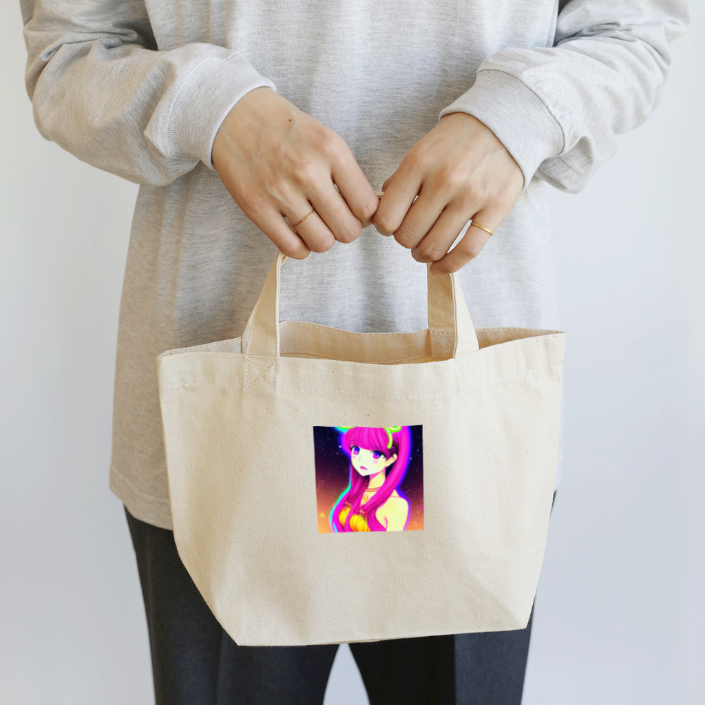 きゅぴきゅぴガールのきゅぴきゅぴ★ピンク髪美人お姉さん Lunch Tote Bag