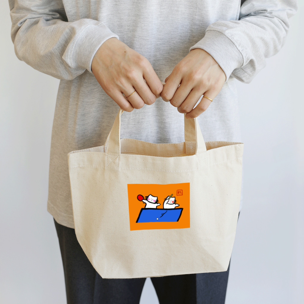 麗華商店のダブルスする仲良し猫 Lunch Tote Bag