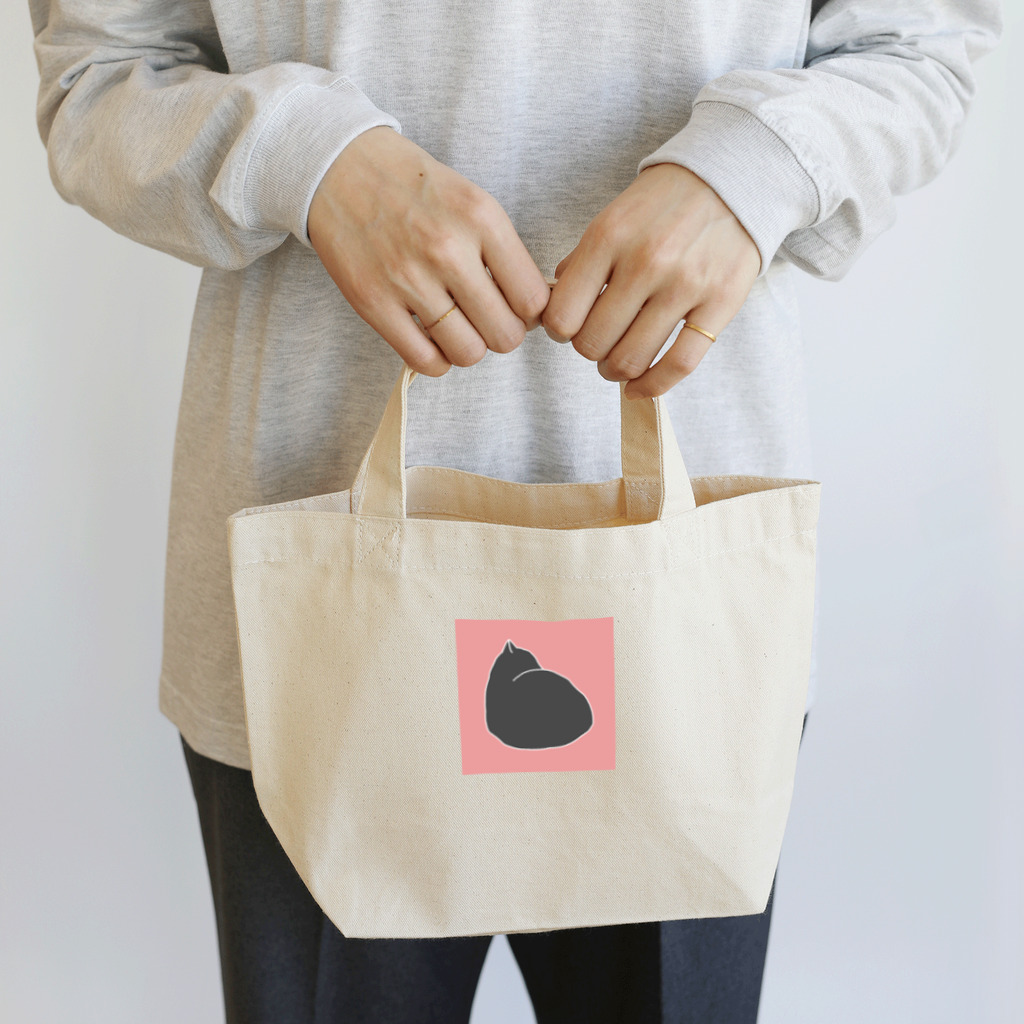 たま屋のねこねこシルエット　ピンク Lunch Tote Bag