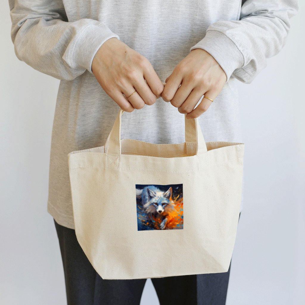 タカヤマ・サイトのフォックス・突き進む意志・アート風 Lunch Tote Bag