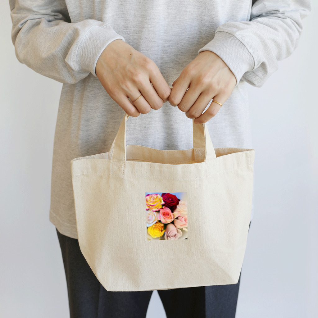 癒しの空間の花柄 Lunch Tote Bag