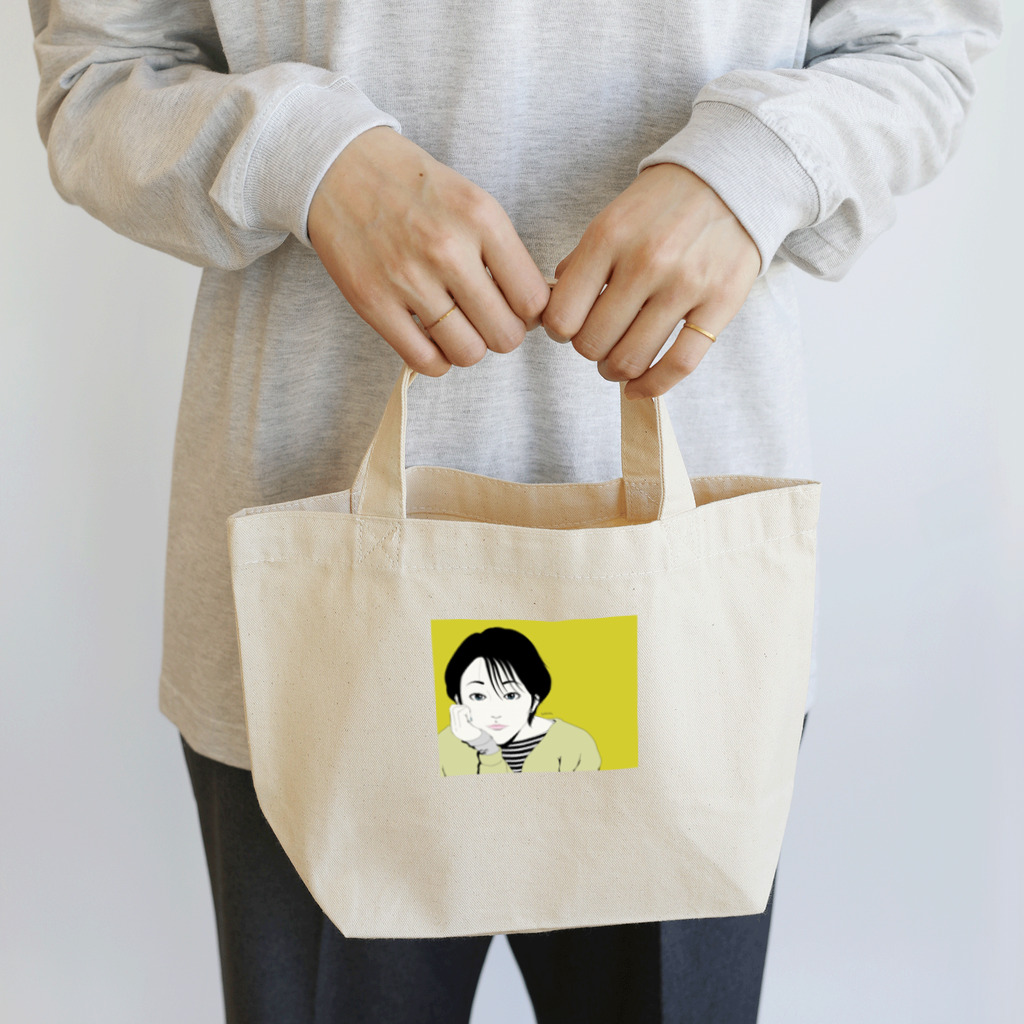 isuta ism.online shopの頬杖フルカラー Lunch Tote Bag